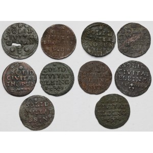 August III Sas, Szelągi Gdańsk, Toruń i Elbląg 1757-1763 - zestaw (10szt)