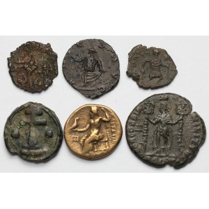 Grecja i Cesarstwo Rzymskie, Drachma i Follisy - zestaw (6szt)