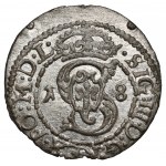 Zygmunt III Waza, Szeląg Wilno 1618 - Wadwicz - rozetka po LIT