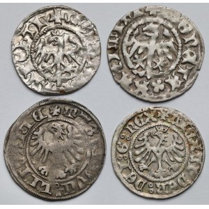 Władysław II Jagiełło i Aleksander Jagiellończyk, Półgrosze - zestaw (4szt)