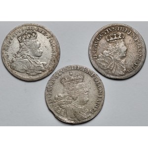 August III Sas, Szóstaki 1754-1756 - zestaw (3szt)
