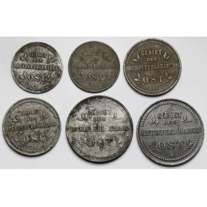 Ober-Ost. 1-3 kopiejki 1916 - zestaw (6szt)