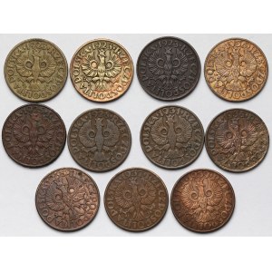 5 groszy 1923-1939 - zestaw (11szt)