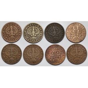 5 groszy 1923-1938 - zestaw (8szt)