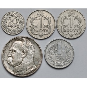 50 groszy i 1-10 złotych 1923-1978 - zestaw (5szt)