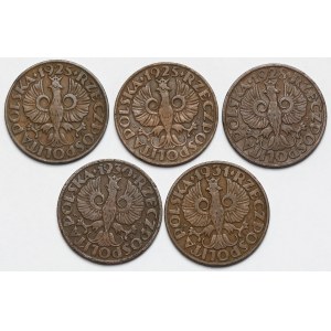 5 groszy 1925-1931 - zestaw (5szt)