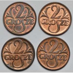 2 grosze 1936-1939 - zestaw (4szt)