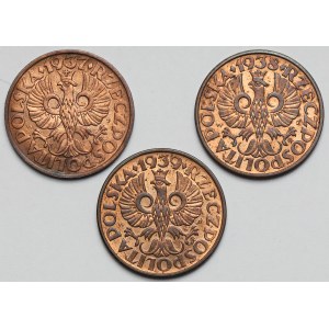 2 grosze 1937-1939 - zestaw (3szt)