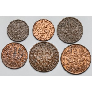 1-5 groszy 1925-1939 - zestaw (6szt)