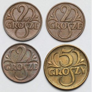 2-5 groszy 1923-1935 - zestaw (4szt)