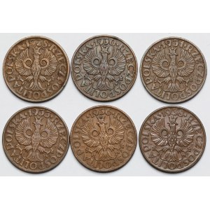2 grosze 1928-1938 - zestaw (6szt)