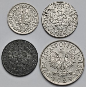 10-20 groszy i 1 złoty 1923-1929 - zestaw (4szt)