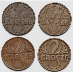 2 grosze 1923-1934 - zestaw (4szt)