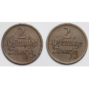 Gdańsk, 2 fenigi 1923-1926 - zestaw (2szt)