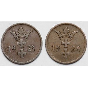 Gdańsk, 2 fenigi 1923-1926 - zestaw (2szt)