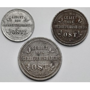 Ober-Ost. 1-3 kopiejki 1916 A - zestaw (3szt)