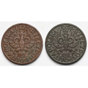 1 grosz 1927 i 1931 - zestaw (2szt)