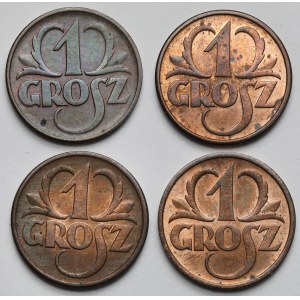1 grosz 1935-1938 - zestaw (4szt)