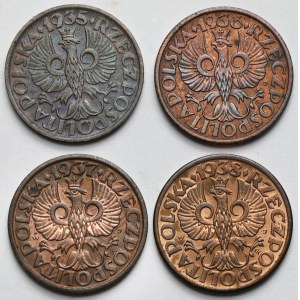 1 grosz 1935-1938 - zestaw (4szt)