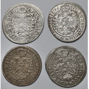 Śląsk, Leopold I, 3 krajcary 1667-1702 - zestaw (4szt)