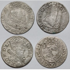 Zygmunt III Waza i Gustaw II Adolf, Grosze i Półtoraki - zestaw (4szt)