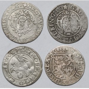Zygmunt III Waza i Gustaw II Adolf, Grosze i Półtoraki - zestaw (4szt)