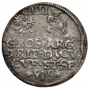 Kurlandia, Wilhelm Kettler, Trojak Mitawa 1599 - Stippla