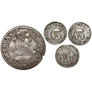 Prusy, Jerzy Wilhelm, Ort i szelągi Królewiec 1624-1633 - zestaw (4szt)