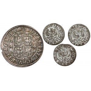 Prusy, Jerzy Wilhelm, Ort i szelągi Królewiec 1624-1633 - zestaw (4szt)