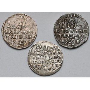 Zygmunt III Waza, Trojaki 1597-1598 - w tym falsyfikat (3szt)