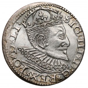 Zygmunt III Waza, Trojak Ryga 1594 - z lilią - gładkie