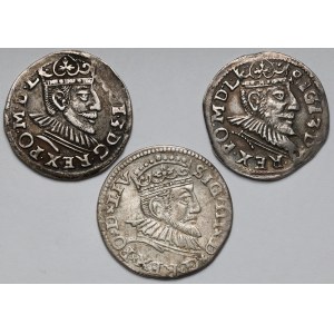 Zygmunt III Waza, Trojaki 1591-1593 - zestaw (3szt)