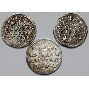 Zygmunt III Waza, Trojaki 1591-1593 - zestaw (3szt)