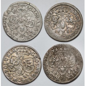 Jan III Sobieski, Szóstaki Bydgoszcz i Kraków 1678-1684 - zestaw (4szt)
