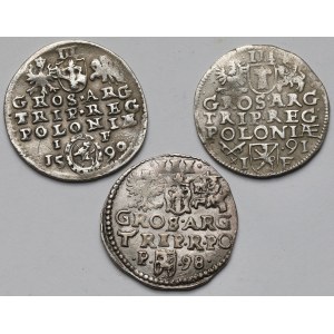 Zygmunt III Waza, Trojaki 1590-1598 - zestaw (3szt)