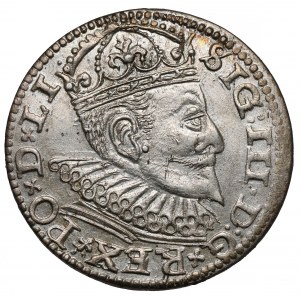 Zygmunt III Waza, Trojak Ryga 1594 - z lilią - zdobione