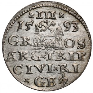 Zygmunt III Waza, Trojak Ryga 1593 - LI zamiast LIV