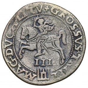 Zygmunt II August, Trojak Wilno 1562 - SZEROKI