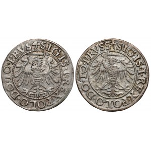 Zygmunt I Stary, Grosze Elbląg 1539 - w lewo i w prawo - zestaw (2szt)