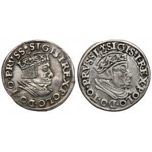 Zygmunt I Stary, Trojaki Gdańsk 1537 i 1538 - zestaw (2szt)