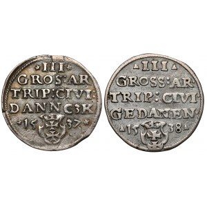 Zygmunt I Stary, Trojaki Gdańsk 1537 i 1538 - zestaw (2szt)