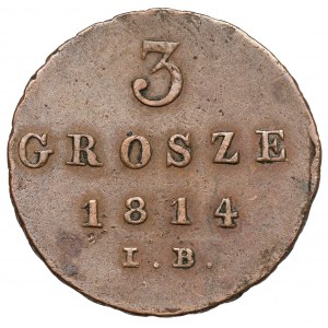 Księstwo Warszawskie, 3 grosze 1814 IB