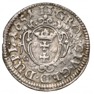 Jan II Kazimierz, Dwugrosz Gdańsk 1651 GR - róże