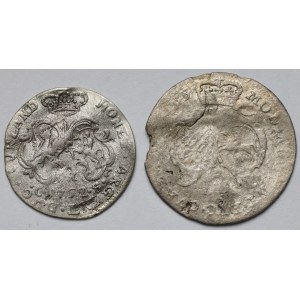 Kurlandia, Grosz 1762 i Trojak 1765, Mitawa - zestaw (2szt)