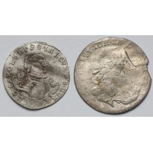 Kurlandia, Grosz 1762 i Trojak 1765, Mitawa - zestaw (2szt)
