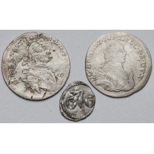 Kurlandia i Śląsk, Trojaki Mitawa 1764-1765 i Halerz Głogów - zestaw (3szt)