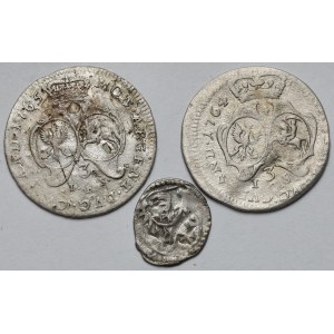 Kurlandia i Śląsk, Trojaki Mitawa 1764-1765 i Halerz Głogów - zestaw (3szt)