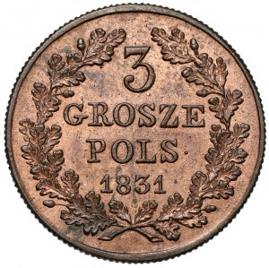 Powstanie Listopadowe, 3 grosze 1831 KG