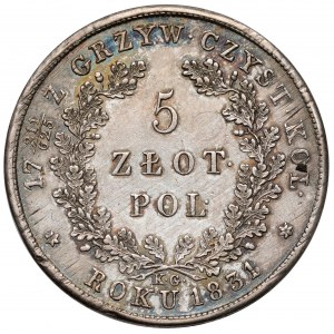 Powstanie Listopadowe, 5 złotych 1831 KG