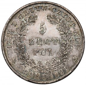 Powstanie Listopadowe, 5 złotych 1831 KG